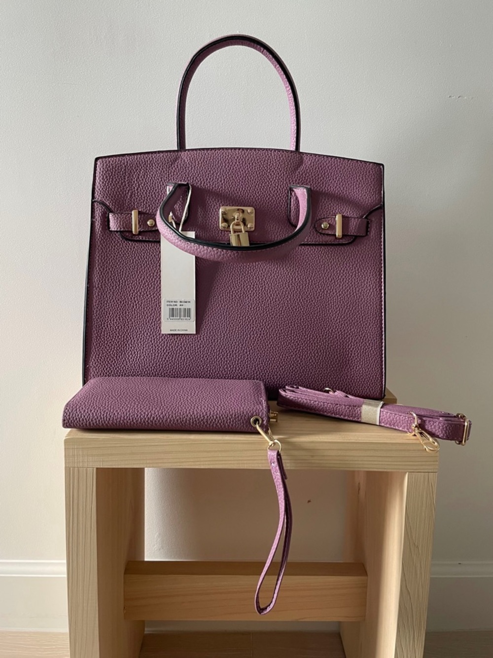 BNWT Jane Birkin inspired purse/bag in mauve pink/purple